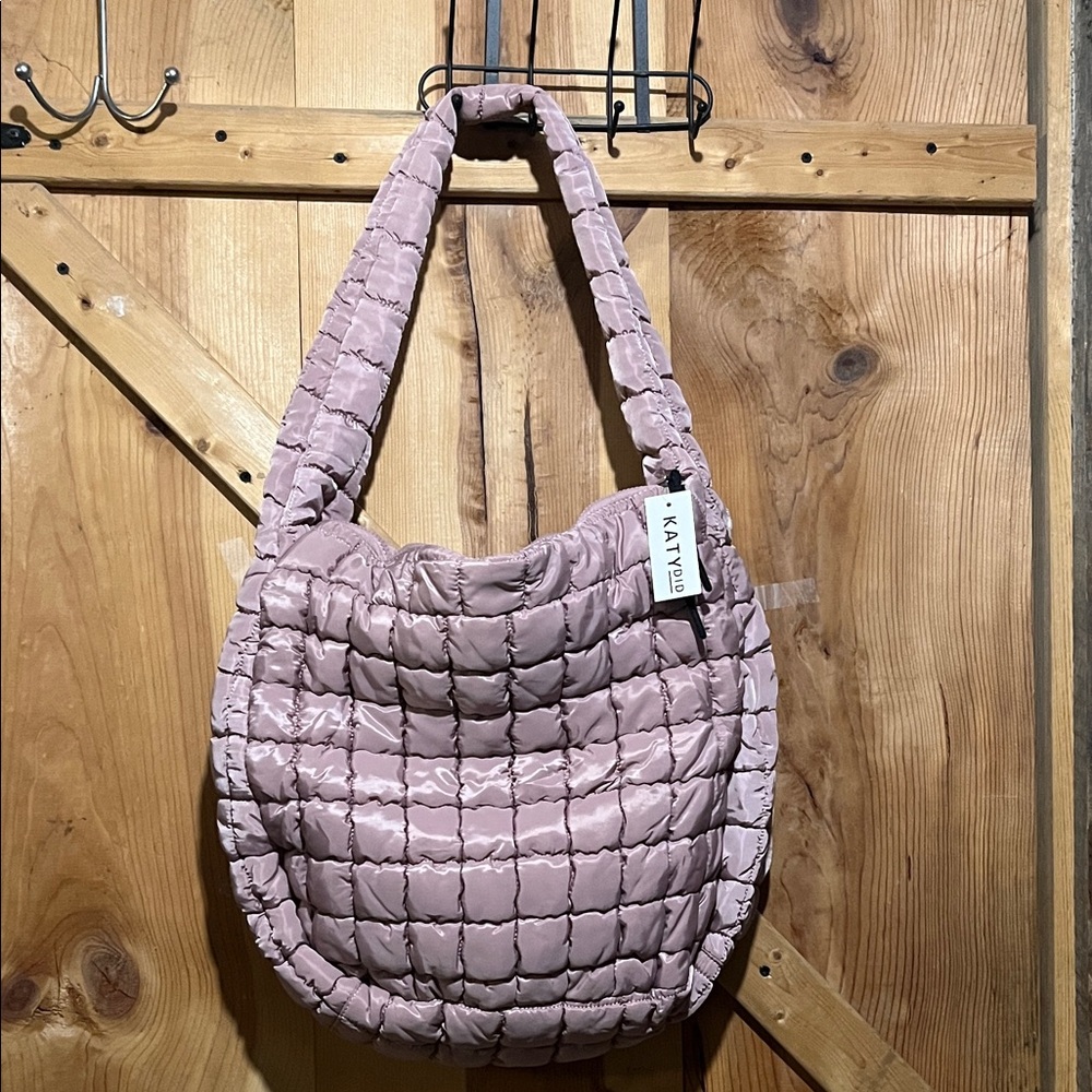 Katydid Quilted Light Mauve Shoulder Bag